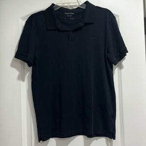 Calvin Klein liquid touch Black Polo Shirt Classic Design